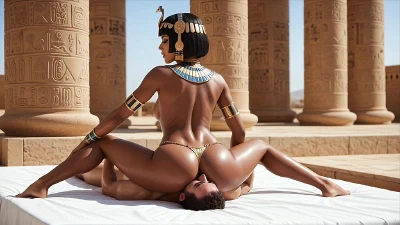 Cleopatra Commands Her Slaves To Serve The Queen And Pleasure Her (AI)